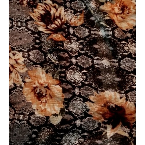 DayTrip Women's Floral Button-Up Blouse Back Cinch Tie Size XXL Rayon - Picture 6 of 6